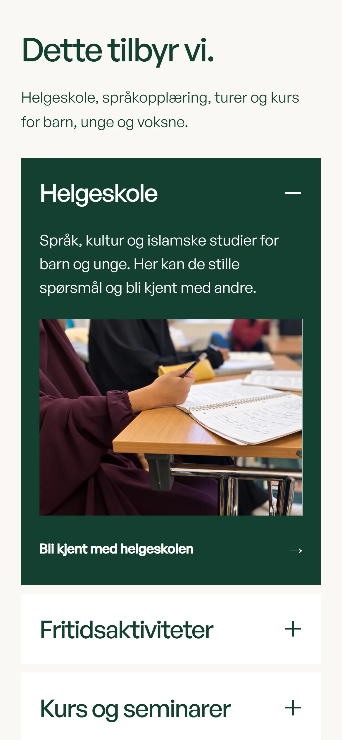 Iqra Senter på mobil: «Dette tilbyr vi», med helgeskolen åpnet